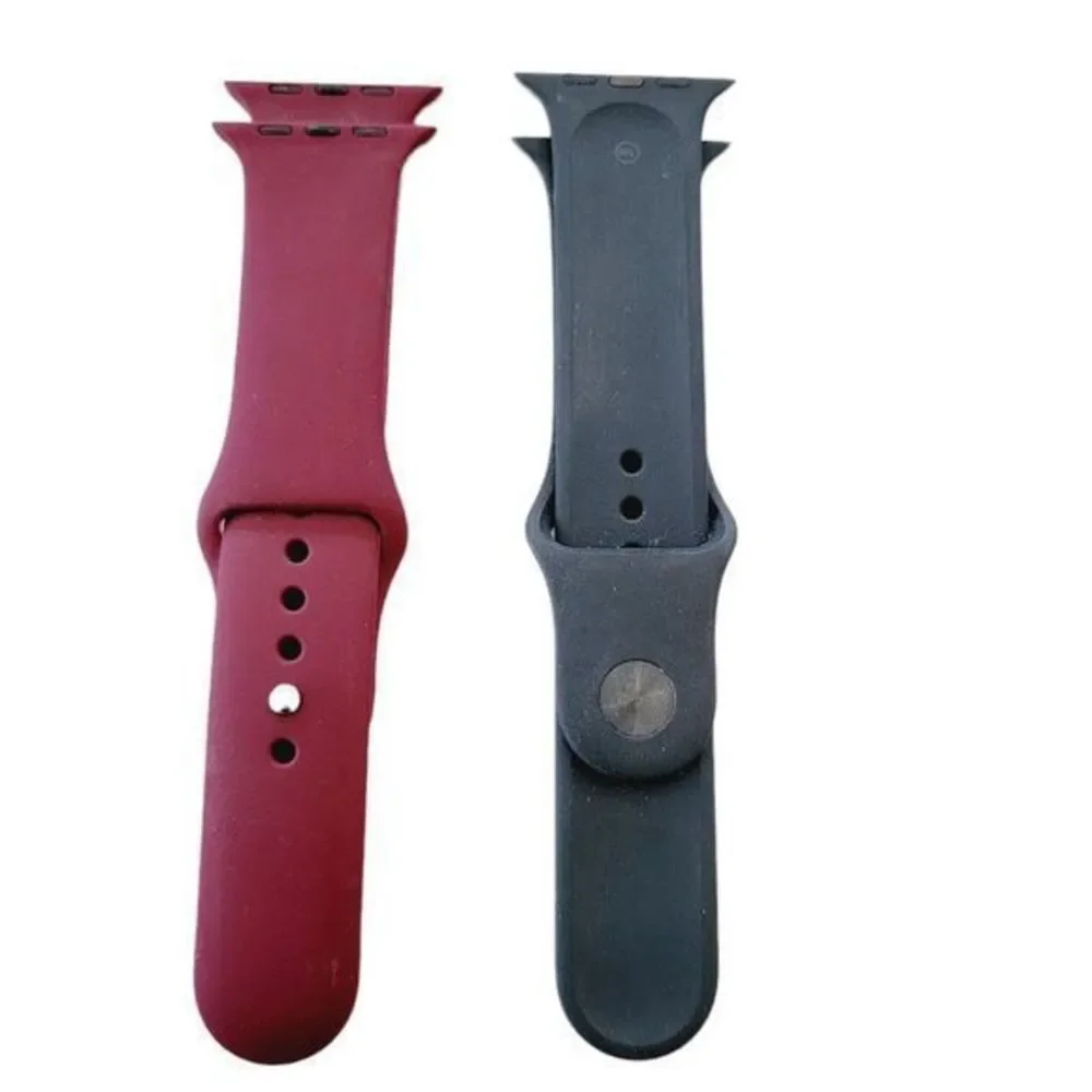 Set of three 38 mm watch bands smart watch silicone‎ grey red + purple Metallic